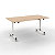 Table mobile rabattable - L.160 x P.80 cm - Plateau Chêne - Pieds Blanc - 1