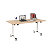 Table mobile rabattable - L.160 x P.80 cm - Plateau Chêne - Pieds Blanc - 4