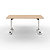 Table mobile rabattable - L.160 x P.80 cm - Plateau Chêne - Pieds Blanc - 9