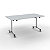 Table mobile rabattable - L.160 x P.80 cm - Plateau Gris - Pieds Aluminium - 1