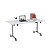 Table mobile rabattable - L.160 x P.80 cm - Plateau Gris - Pieds Aluminium - 3