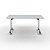 Table mobile rabattable - L.160 x P.80 cm - Plateau Gris - Pieds Aluminium - 8