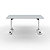 Table mobile rabattable - L.160 x P.80 cm - Plateau Gris - Pieds Blanc - 3
