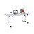 Table mobile rabattable - L.160 x P.80 cm - Plateau Gris - Pieds Blanc - 4