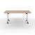 Table mobile rabattable - L.160 x P.80 cm - Plateau Hêtre - Pieds Aluminium - 7