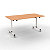 Table mobile rabattable - L.160 x P.80 cm - Plateau Hêtre - Pieds Blanc - 1