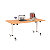Table mobile rabattable - L.160 x P.80 cm - Plateau Hêtre - Pieds Blanc - 4