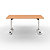 Table mobile rabattable - L.160 x P.80 cm - Plateau Hêtre - Pieds Blanc - 9