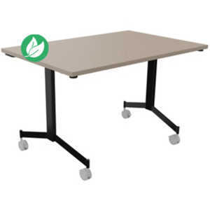 Table mobile rabattable Eureka - L.120 x P.80 cm - Plateau Argile - Pieds Noir Table mobile rabattable Eureka - L.120 x P.80 cm - Plateau Argile - Pieds Noir