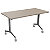 Table mobile rabattable Eureka - L.140 x P.70 cm - Plateau Argile - Pieds Aluminium - 1