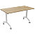 Table mobile rabattable Eureka - L.140 x P.70 cm - Plateau Chêne Nebraska - Pieds Blanc - 1