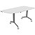 Table mobile rabattable Eureka angle arrondi à gauche - L.150 x P.70 cm - Plateau Blanc - Pieds Aluminium - 1