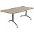 Table mobile rabattable Eureka angle arrondi à gauche - L.170 x P.80 cm - Plateau Argile - Pieds Aluminium - 1