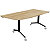 Table mobile rabattable Eureka angle arrondi à gauche - L.170 x P.80 cm - Plateau Chêne Nebraska - Pieds Noir - 1