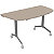 Table mobile rabattable Eureka demi-lune - L.140 x P.70 cm - Plateau Argile - Pieds Aluminium - 1