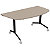 Table mobile rabattable Eureka demi-lune - L.160 x P.80 cm - Plateau Argile - Pieds Noir - 1