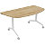 Table mobile rabattable Eureka demi-lune - L.160 x P.80 cm - Plateau Chêne Nebraska - Pieds Blanc - 1