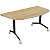 Table mobile rabattable Eureka demi-lune - L.160 x P.80 cm - Plateau Chêne Nebraska - Pieds Noir - 1