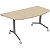 Table mobile rabattable Eureka demi-lune - L.160 x P.80 cm - Plateau Chêne - Pieds Aluminium - 1