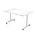 Table mobile rabattable PRATIC - L.120 x P.80 cm - Plateau Blanc - Pieds Aluminium - 1