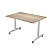 Table mobile rabattable PRATIC - L.120 x P.80 cm - Plateau Chêne Canadien - Pieds Aluminium - 1