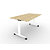 Table mobile rabattable PRATIC - L.120 x P.80 cm - Plateau Chêne - Pieds Blanc - 1