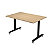 Table mobile rabattable PRATIC - L.120 x P.80 cm - Plateau Chêne - Pieds Noir - 1