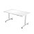 Table mobile rabattable PRATIC - L.140 x P.80 cm - Plateau Blanc - Pieds Aluminium - 1