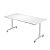 Table mobile rabattable PRATIC - L.160 x P.80 cm - Plateau Blanc - Pieds Aluminium - 1