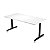 Table mobile rabattable PRATIC - L.160 x P.80 cm - Plateau Blanc - Pieds Noir - 1