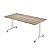 Table mobile rabattable PRATIC - L.160 x P.80 cm - Plateau Chêne Canadien - Pieds Blanc - 1