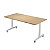 Table mobile rabattable PRATIC - L.160 x P.80 cm - Plateau Chêne - Pieds Aluminium - 1