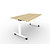 Table mobile rabattable PRATIC - L.160 x P.80 cm - Plateau Chêne - Pieds Blanc - 1