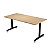 Table mobile rabattable PRATIC - L.160 x P.80 cm - Plateau Chêne - Pieds Noir - 1