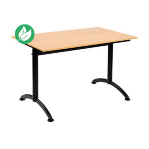 Table modulaire Elite rectangle L.120 x P.70 cm - Plateau Hêtre - Pieds Noir Table modulaire Elite rectangle L.120 x P.70 cm - Plateau Hêtre - Pieds Noir