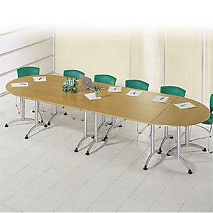 Table modulaire ELITE Rectangle L. 120 x P. 70 cm - plateau Poirier, pieds  aluminium