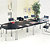 Table modulaire Modula 1/2 Rond - L. 140 x P. 60 cm - Plateau Frêne noir - pieds Chromé - 1