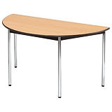 Sans Table modulaire Modula 1/2 Rond - L. 140 x P. 70 cm - Plateau Hêtre - pieds Chromé Sans Table modulaire Modula 1/2 Rond - L. 140 x P. 70 cm - Plateau Hêtre - pieds Chromé