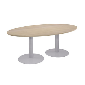 Table modulaire Ovale - Piétement tulipe Aluminium - Plateau Chêne L.200 X P.120 cm Table modulaire Ovale - Piétement tulipe Aluminium - Plateau Chêne L.200 X P.120 cm