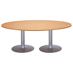 Table modulaire Ovale - Piétement tulipe Aluminium - Plateau Hêtre L.200 X P.120 cm Table modulaire Ovale - Piétement tulipe Aluminium - Plateau Hêtre L.200 X P.120 cm