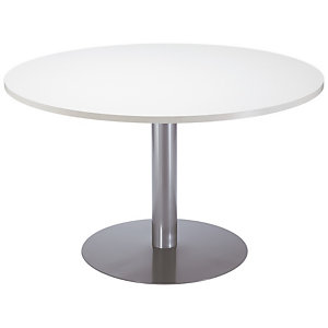 Table modulaire Ronde - Piètement tulipe Aluminium - Plateau Blanc