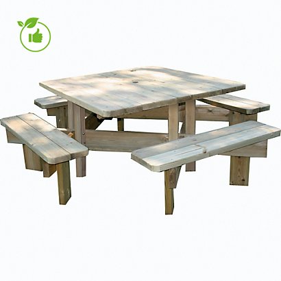 Table pique-nique carrée 45 mm 8 places - 1