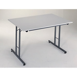 Table pliante 120 x 80 cm plateau gris/pieds gris