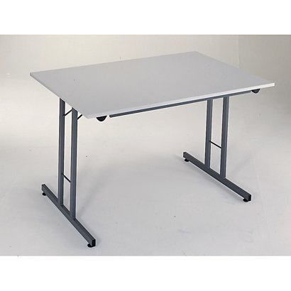 Table pliante 120 x 80 cm plateau gris/pieds gris - Tables