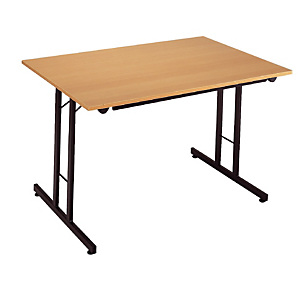 Table pliante 120 x 80 cm plateau hêtre/pieds noir Table pliante 120 x 80 cm plateau hêtre/pieds noir