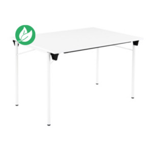 Table pliante Budget multiples usages rectangle L. 120 x P. 80 cm - Plateau Blanc - pieds Blanc Table pliante Budget multiples usages rectangle L. 120 x P. 80 cm - Plateau Blanc - pieds Blanc