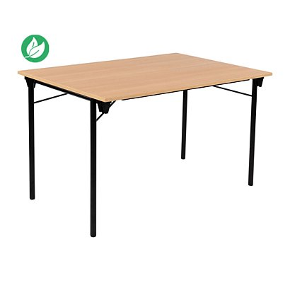 Table pliante Budget rectangle 120 x 80 cm Chêne / Noir - JPG