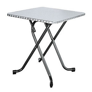 Table pliante LORRAINE Inox - L. 70 x P. 70 cm, plateau  , piétements Noir