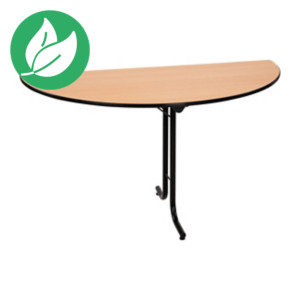 Table pliante modulaire 1/2 de rond L.140 cm  - Hêtre pieds Noir