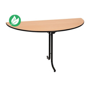Table pliante modulaire 1/2 de rond L.140 cm  - Hêtre pieds Noir